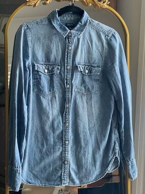 J. Crew Jeans Pearl Snap Western chambray shirt